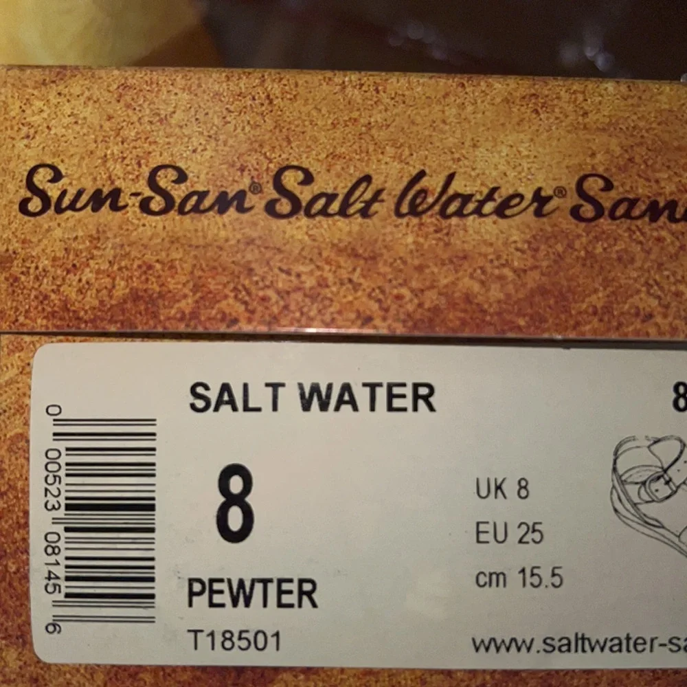 AUTH NIB Salt Water the Original Sandal Toddler Little Kids PEWTER